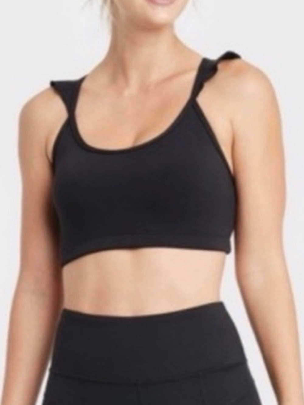 JoyLab Ruffle Racerback Sports Bra - Black - Size Small  Activewear Yoga  Gym